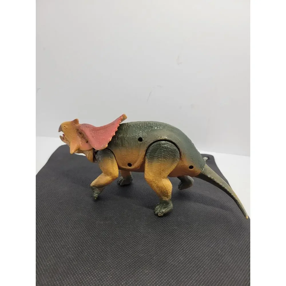 HAPPY Triceratops Dinosaur Toy Figure Green & Tan with Red Frill KG172485